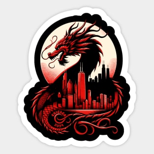 Fiery Chicago Dragon - Lunar New Year 2024 Sticker